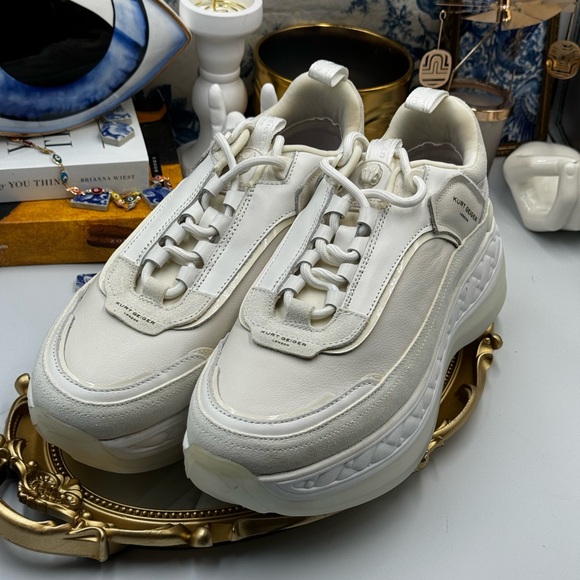 🆕 KURT GEIGER LONDON 🧿 NWOB Kensington Pump Platform Sneaker -All White, Sz 41 - Picture 10 of 15